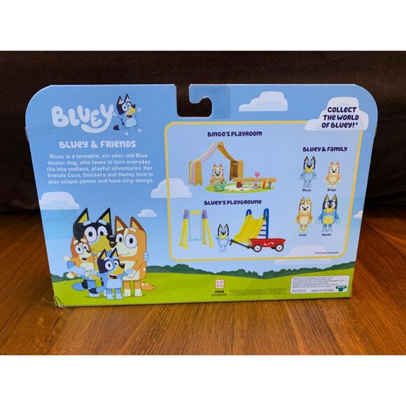 BLUEY & FRIENDS 4-Pack Poseable Figure Set Snickers NEW Coco Honey Bluey NIB - Picture 2 of 2
